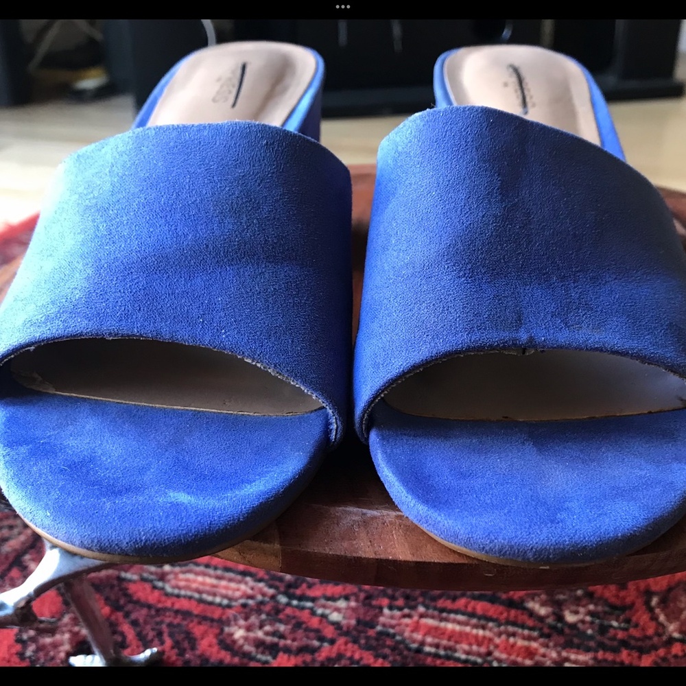 🎉HP🎉 EXPRESS Cornflower Periwinkle Block 2.5” Heels Size 7 - Picture 3 of 7